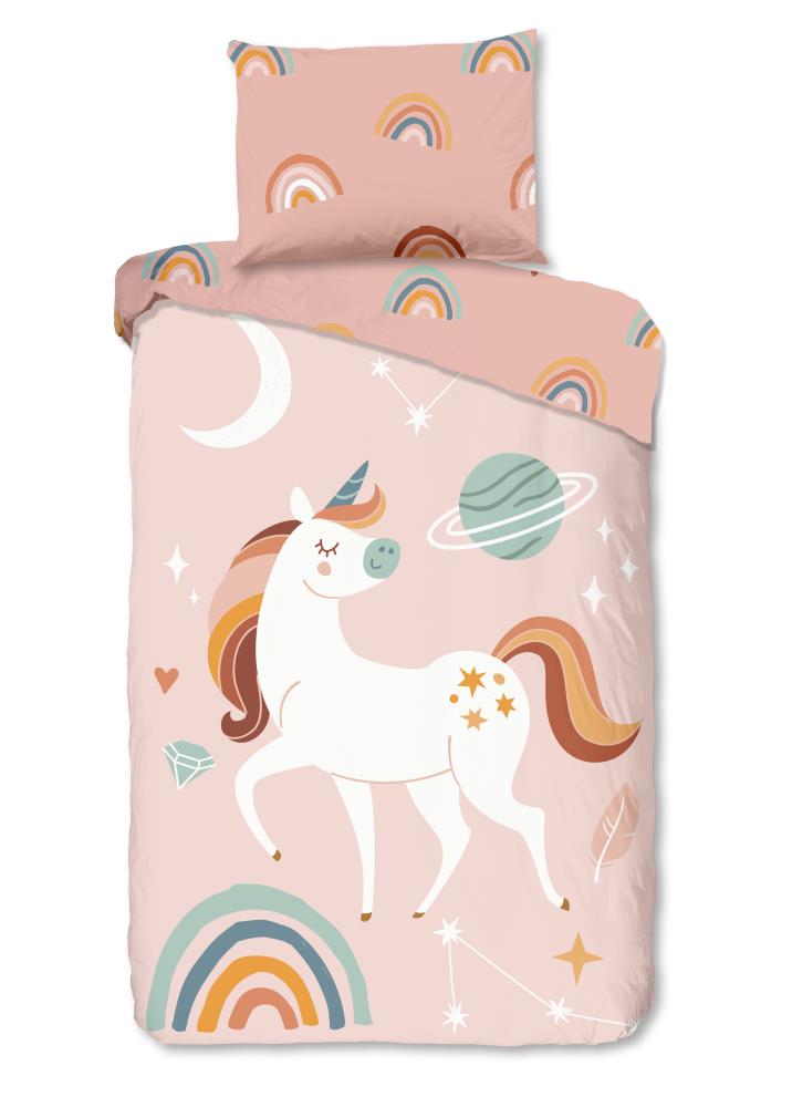 Good Morning dekbedovertrek Unidance - Roze - 140 x 200 cm - 100% katoen