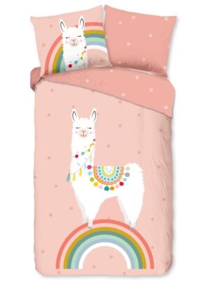 Good Morning dekbedovertrek Llama - Multicolor - 135 x 200 cm - 100% katoen