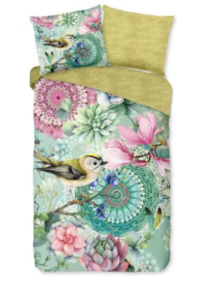 HIP dekbedovertrek Xabine - Groen - 140 x 220 cm - 100% katoen