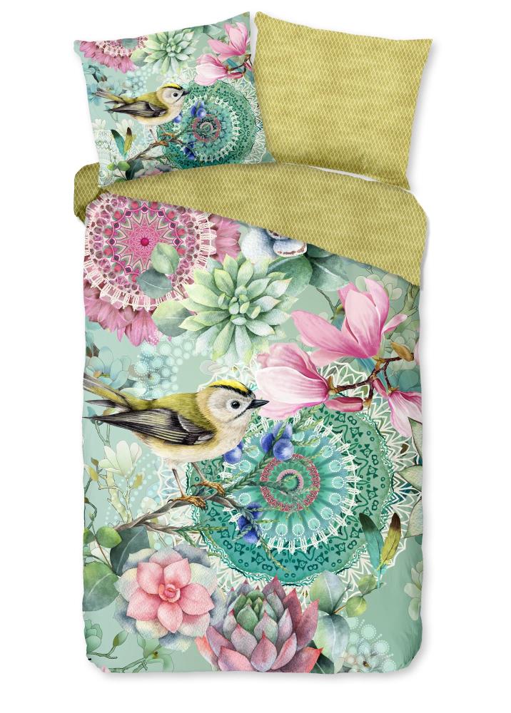 HIP dekbedovertrek Xabine - Groen - 140 x 220 cm - 100% katoen