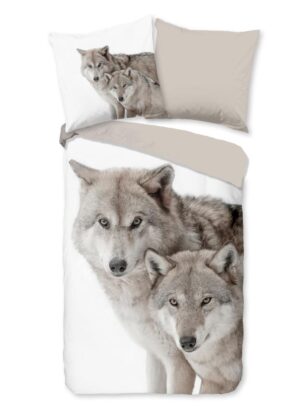 Good Morning dekbedovertrek Fera - Bruin - 155 x 220 cm - 100% katoen