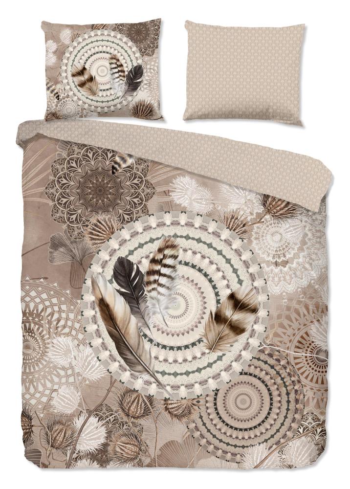 HIP dekbedovertrek Ringhda - Bruin - 240 x 220 cm - 100% katoen