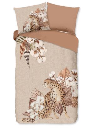 Good Morning dekbedovertrek Chevy - Bruin - 140 x 220 cm - 100% katoen