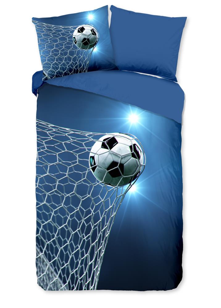 Pure dekbedovertrek Fans - Blauw - 140 x 220 cm - 100% Polyester