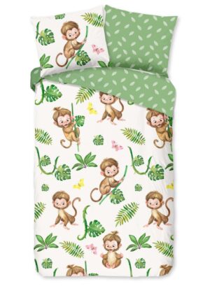 Good Morning dekbedovertrek Play - Groen - 140 x 220 cm - 100% katoen
