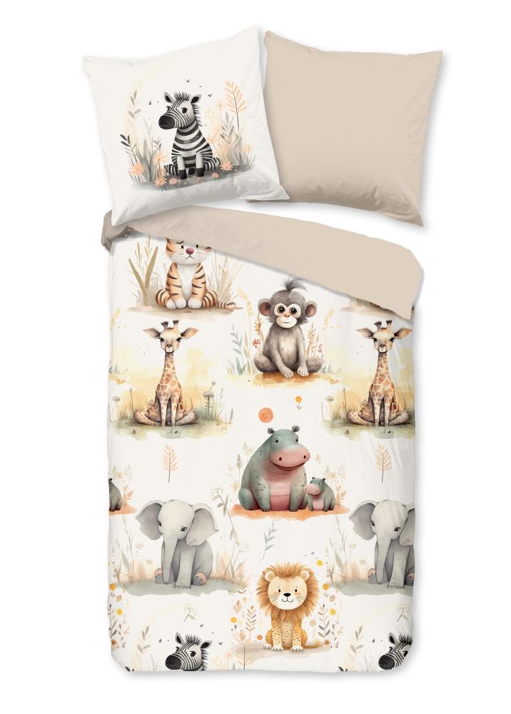 Pure dekbedovertrek Pete - Bruin - 135 x 200 cm - 100% Polyester