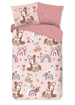 Good Morning dekbedovertrek Bibi - Roze - 140 x 220 cm - 100% katoen
