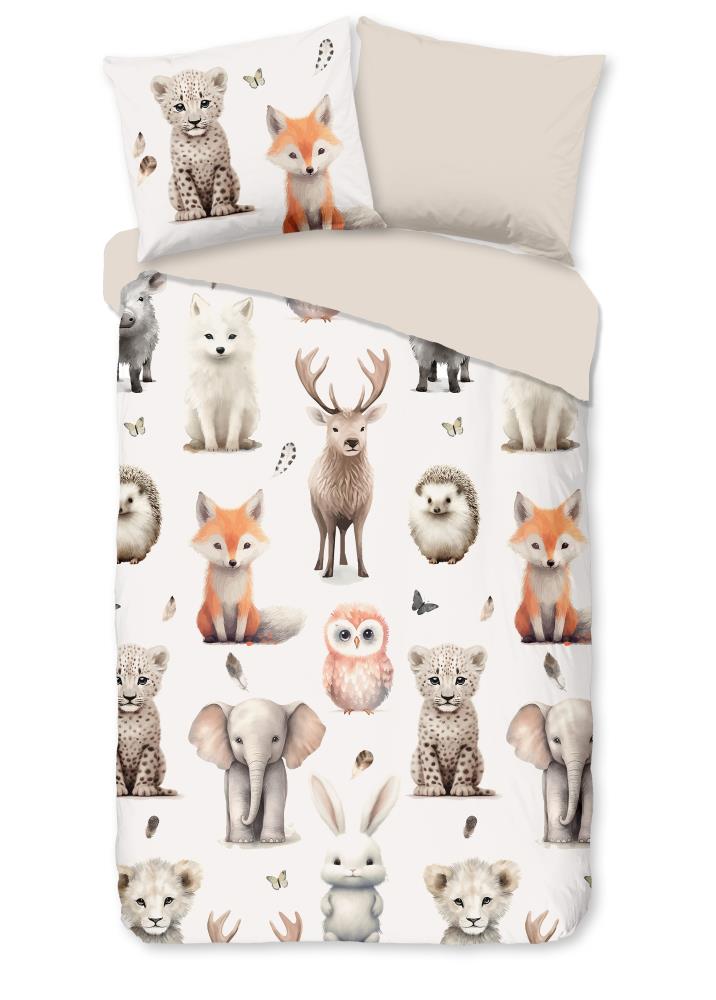 Good Morning dekbedovertrek Sven - Wit - 140 x 220 cm - 100% katoen