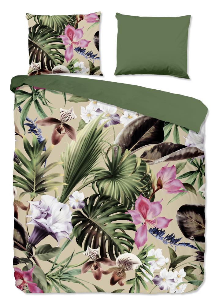 Good Morning Dekbedovertrek "Irze" - Groen - (240x220 cm) - 100% Katoen