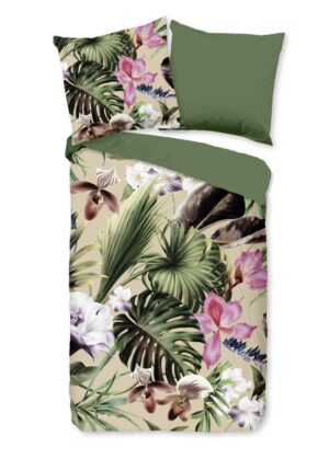 Good Morning dekbedovertrek Irze - Groen - 135 x 200 cm - 100% katoen