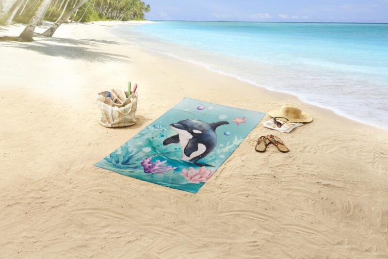 100% Polyester strandhanddoek Splash van Good Morning in 75 x 150 cm