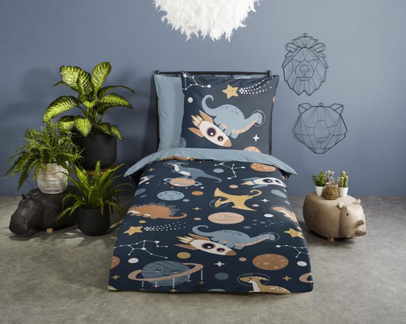 100% Polyester dekbedset Spacedino van Pure in 140 x 220 cm