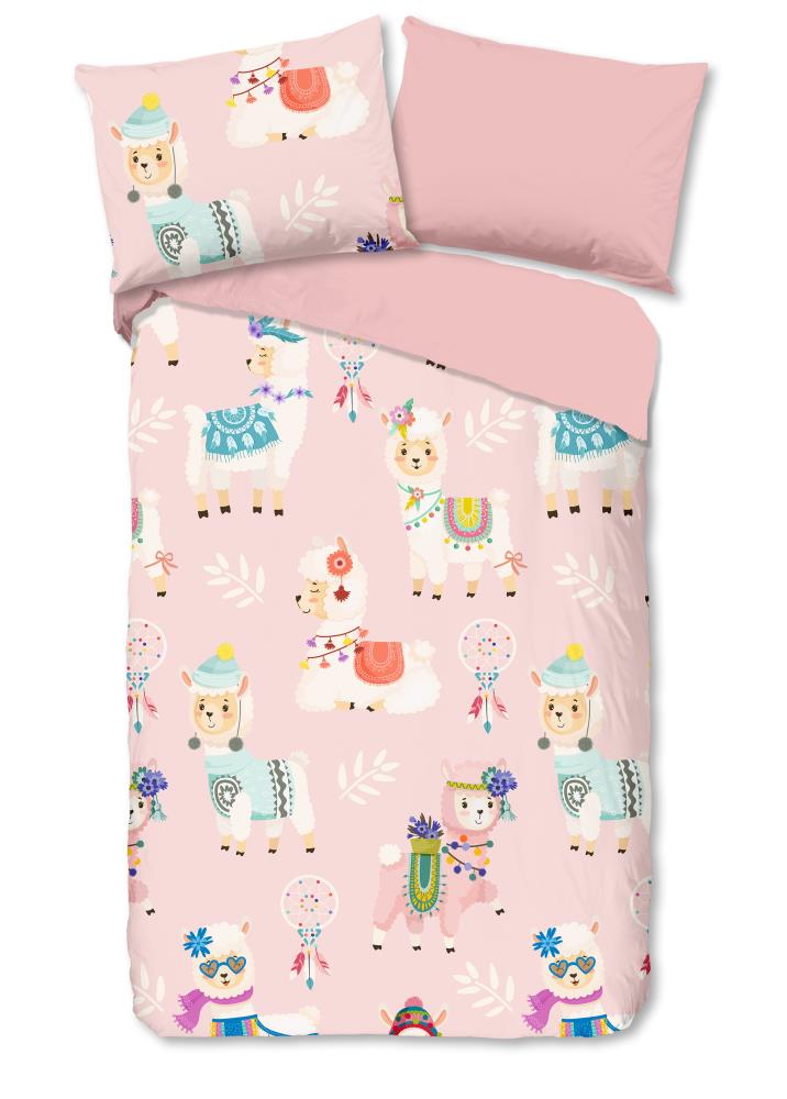 Good Morning dekbedovertrek Ladida - Roze - 140 x 200 cm - 100% katoen