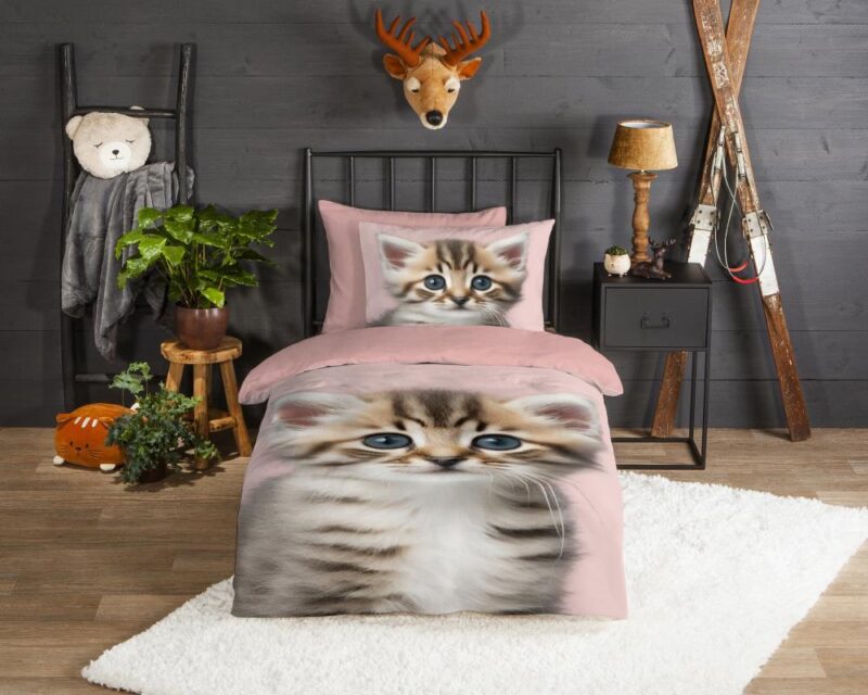 100% katoen dekbedset Meow van Good Morning in 140 x 220 cm