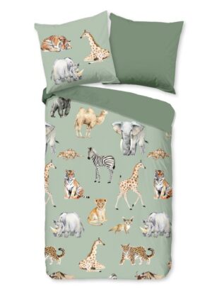 Pure dekbedovertrek Safari - Groen - 135 x 200 cm - 100% Polyester