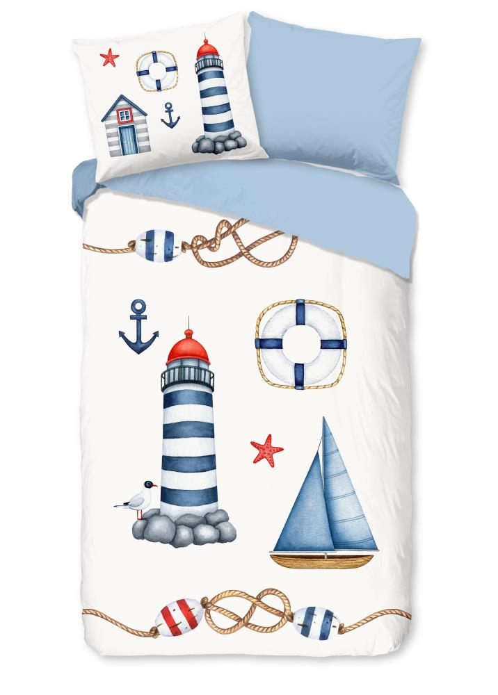 Maritime overtrek van Pure, 140 x 220 cm, kussensloop 60 x 70 cm