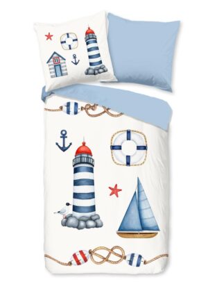 Pure dekbedovertrek Maritime - Blauw - 135 x 200 cm - 100% Polyester