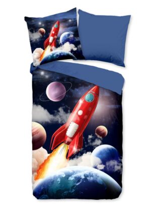 Pure dekbedovertrek Rocket - Blauw - 135 x 200 cm - 100% Polyester
