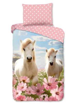 Good Morning dekbedovertrek Philou - Roze - 140 x 200 cm - 100% katoen