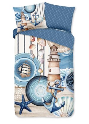 HIP dekbedovertrek Aldiana - Blauw - 140 x 220 cm - 100% katoen