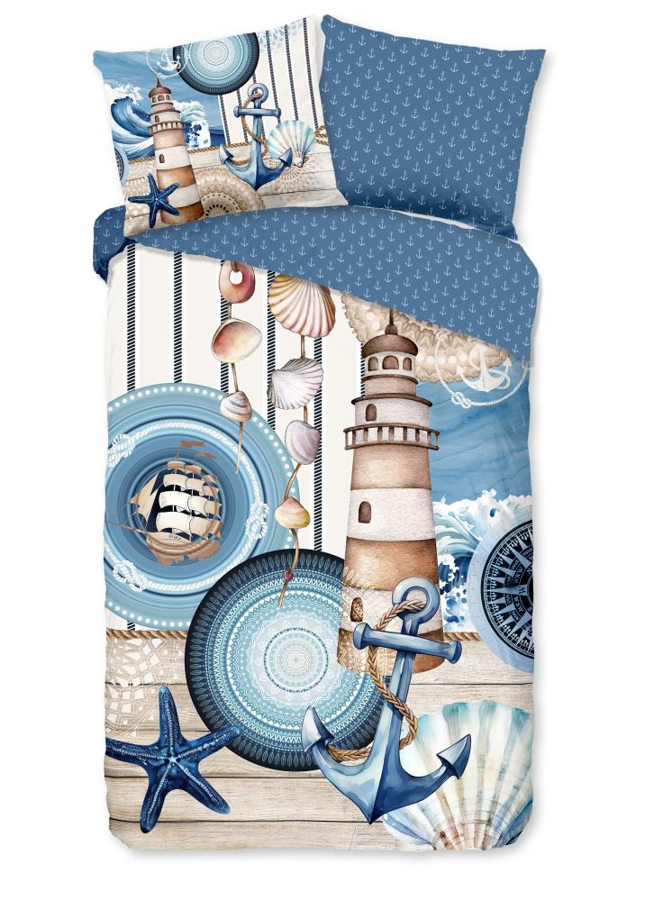 HIP dekbedovertrek Aldiana - Blauw - 140 x 220 cm - 100% katoen