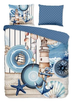 HIP dekbedovertrek Aldiana - Blauw - 200 x 220 cm - 100% katoen