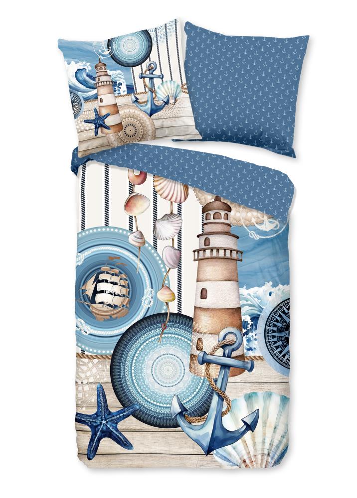 HIP dekbedovertrek Aldiana - Blauw - 200 x 200 cm - 100% katoen