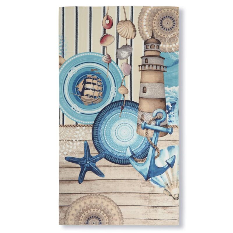 HIP strandlaken Aldiana - Blauw - 100 x 180 cm - 100% katoen