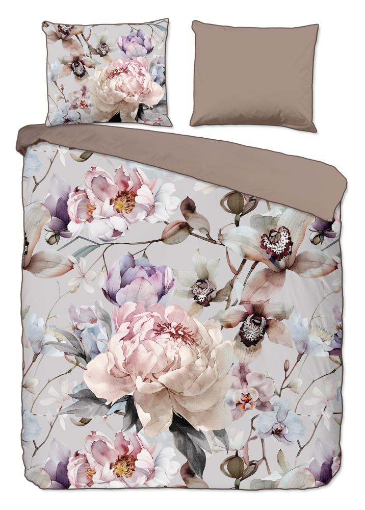 Descanso dekbedovertrek Colinda - Grijs - 200 x 220 cm - 100% katoen
