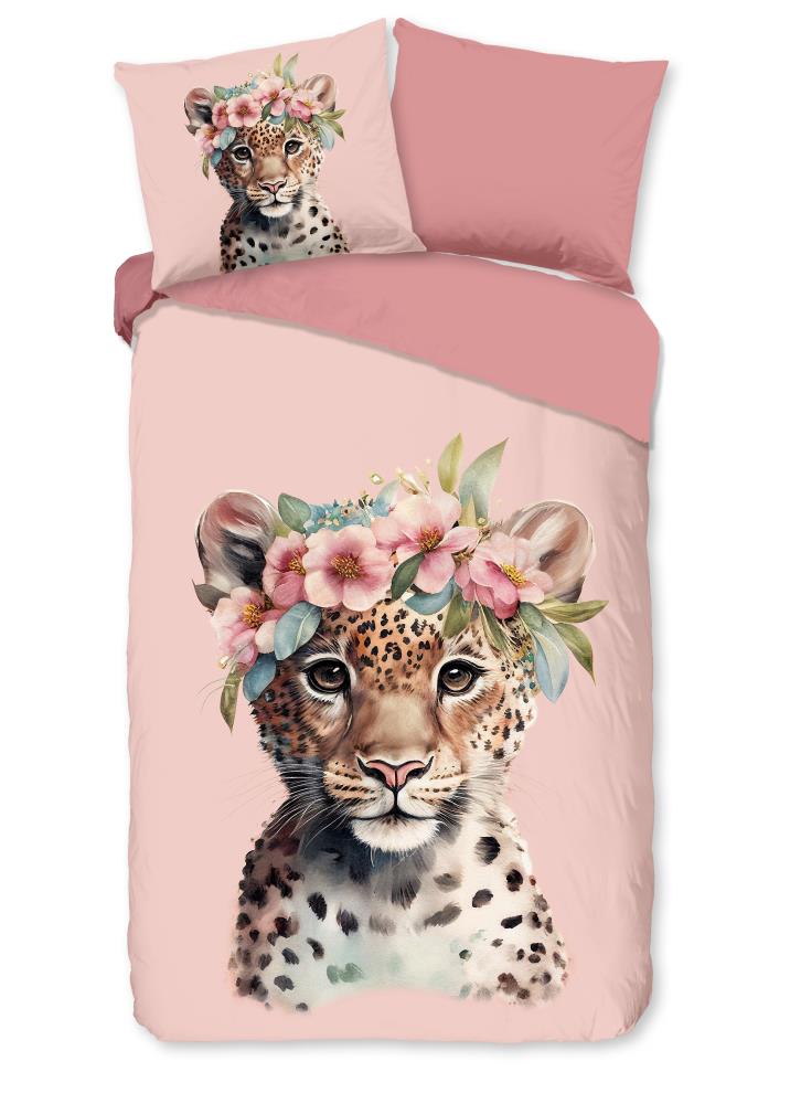 Good Morning dekbedovertrek Kiran - Roze - 140 x 220 cm - 100% katoen