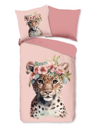 Good Morning dekbedovertrek Kiran - Roze - 135 x 200 cm - 100% katoen
