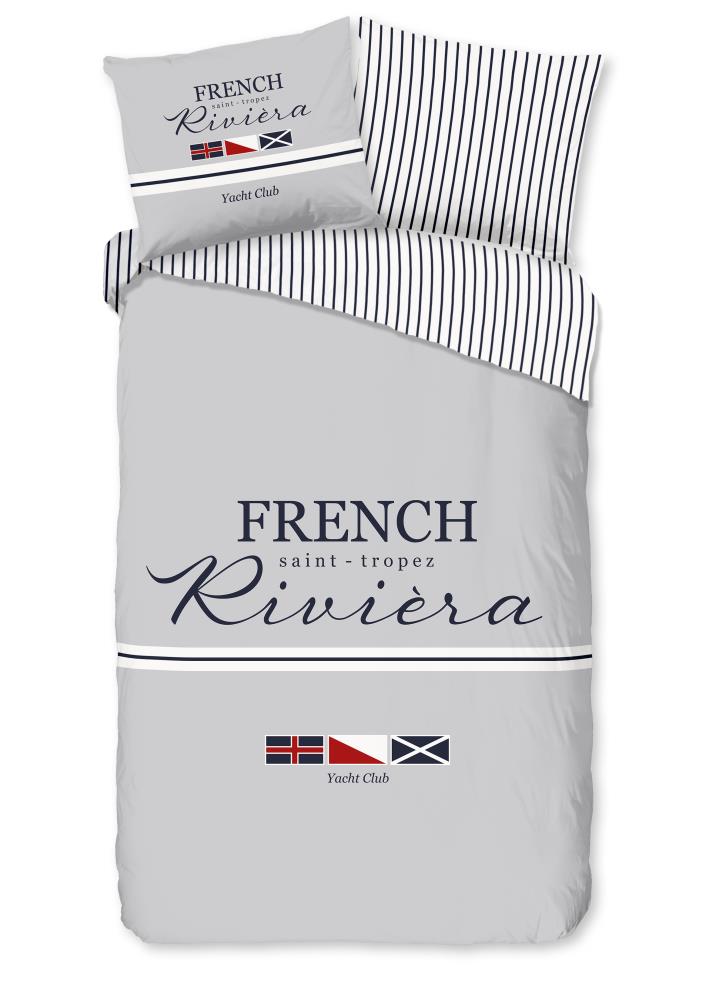 Pure dekbedovertrek French - Grijs - 140 x 220 cm - 100% Polyester
