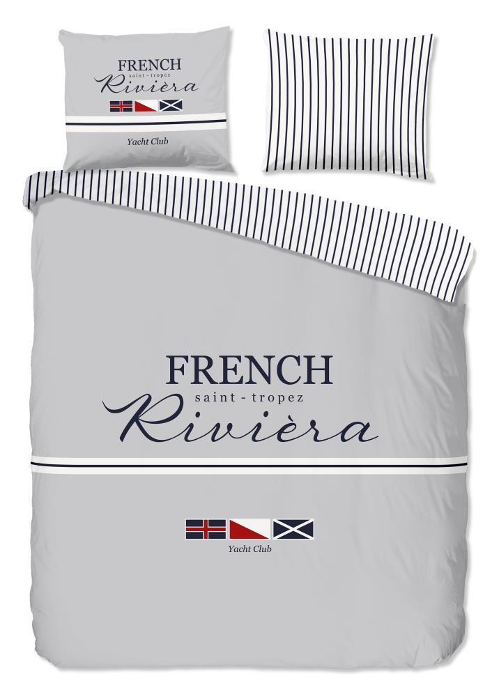 Pure dekbedovertrek French - Grijs - 240 x 220 cm - 100% Polyester