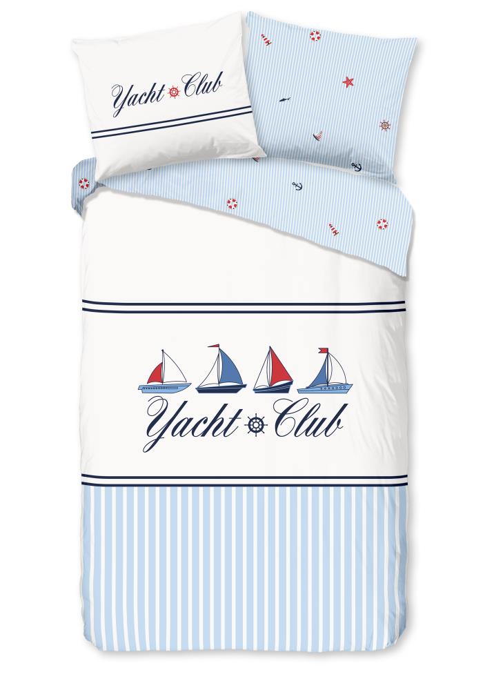 Yachtclub overtrek van Good Morning, 140 x 220 cm, kussensloop 60 x 70 cm