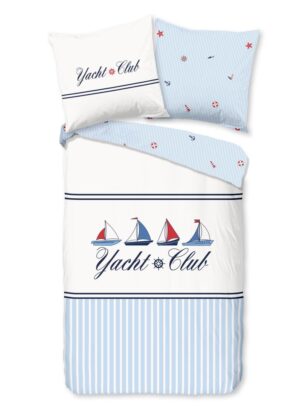Good Morning dekbedovertrek Yachtclub - Blauw - 200 x 200 cm - 100% katoen