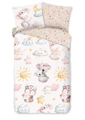 Good Morning dekbedovertrek Hugs - Bruin - 140 x 220 cm - 100% katoen