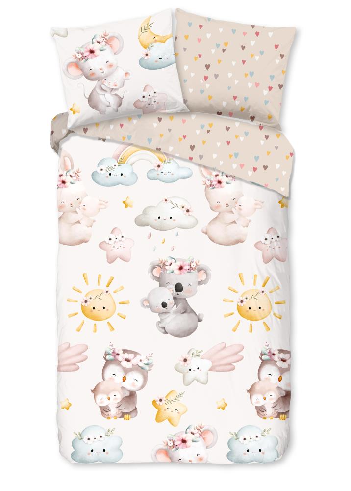 Good Morning dekbedovertrek Hugs - Bruin - 140 x 220 cm - 100% katoen
