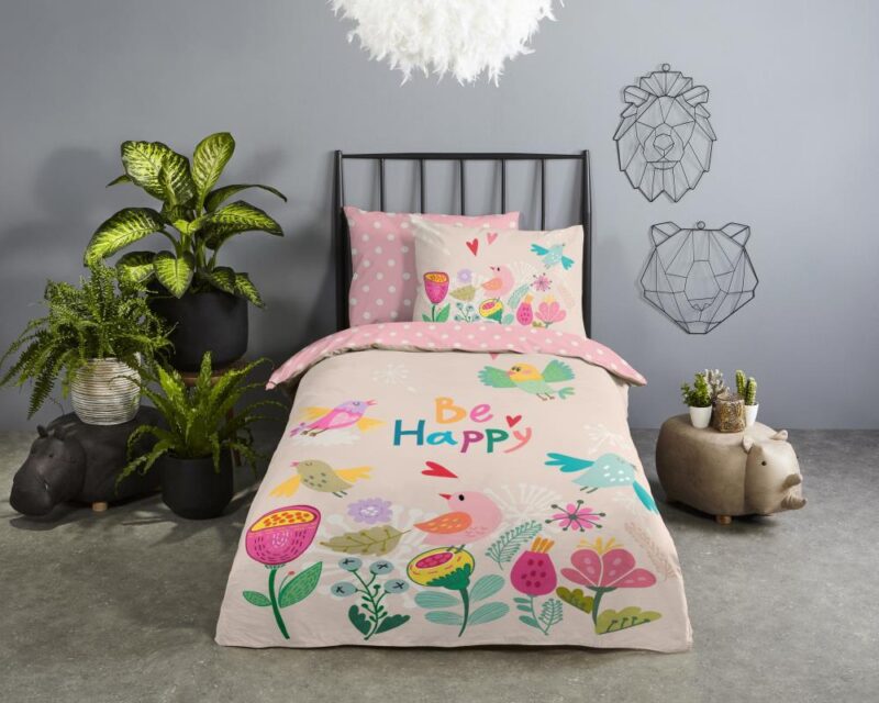 100% katoen dekbedset Happily van Good Morning in 135 x 200 cm