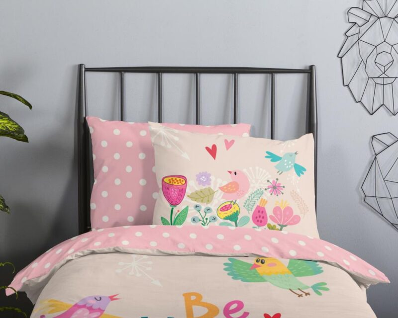 Beddengoed Happily 135 x 200 cm van Good Morning, Roze