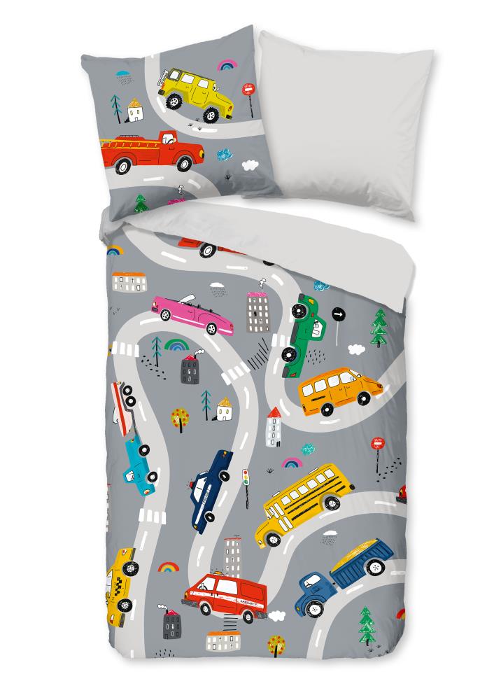 Pure dekbedovertrek Voyage - Grijs - 135 x 200 cm - 100% Polyester