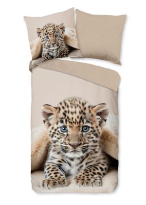 Good Morning dekbedovertrek Simo - Bruin - 135 x 200 cm - 100% katoen