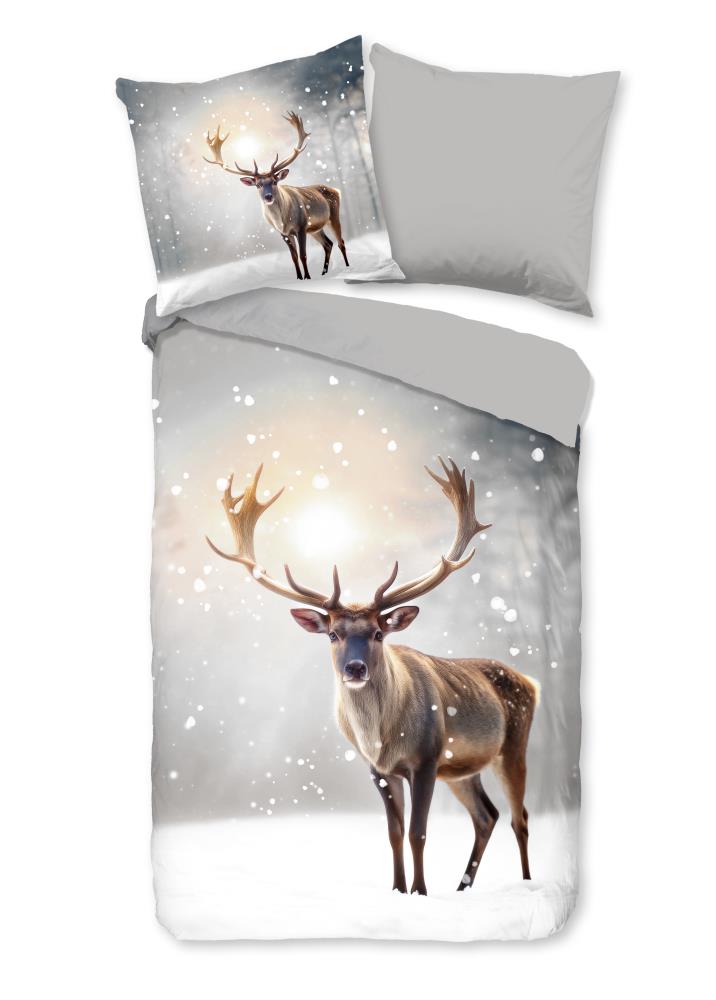 Pure dekbedovertrek Jeppe - Grijs - 200 x 200 cm - 100% Polyester
