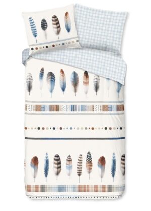 Good Morning dekbedovertrek Niba - Blauw - 140 x 220 cm - 100% katoen