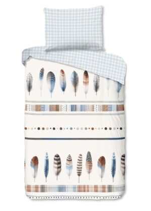Good Morning dekbedovertrek Niba - Blauw - 140 x 200 cm - 100% katoen