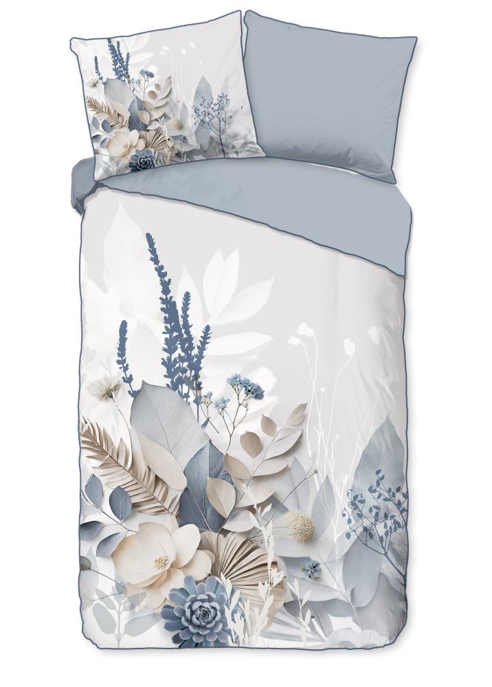 Descanso dekbedovertrek Junte - Grijs - 140 x 220 cm - 100% katoen