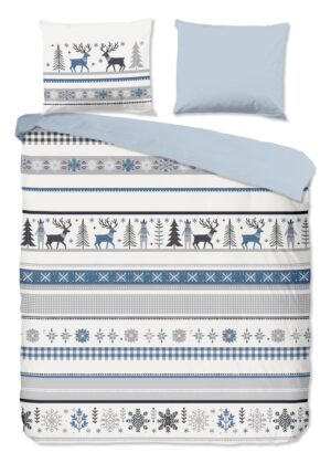 Good Morning dekbedovertrek Aila - Blauw - 200 x 220 cm - 100% katoen