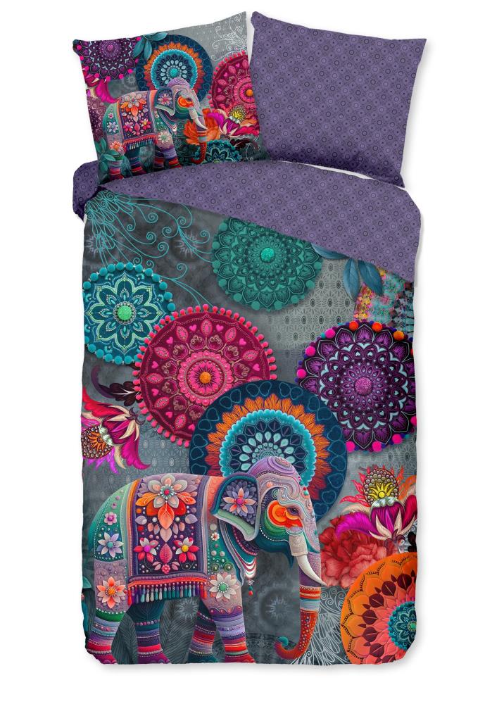 HIP dekbedovertrek Abhay - Paars - 140 x 220 cm - 100% katoen