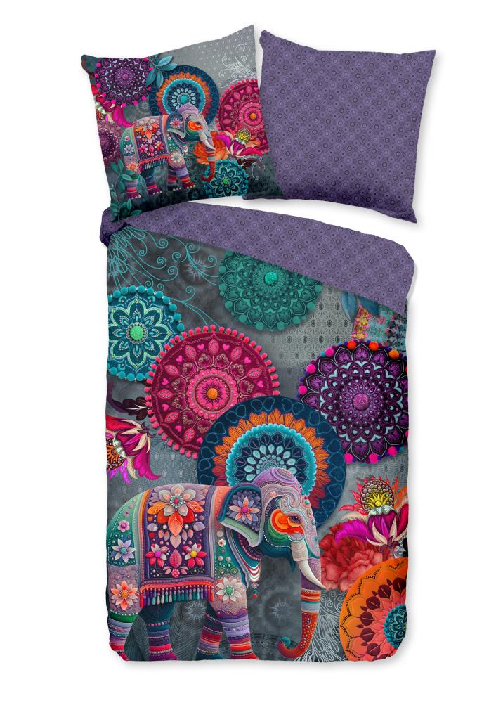 HIP dekbedovertrek Abhay - Paars - 155 x 220 cm - 100% katoen