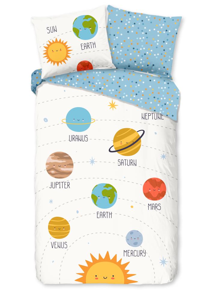 Good Morning dekbedovertrek Astra - Wit - 140 x 220 cm - 100% katoen