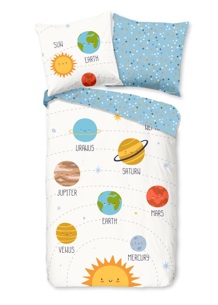 Good Morning dekbedovertrek Astra - Wit - 135 x 200 cm - 100% katoen